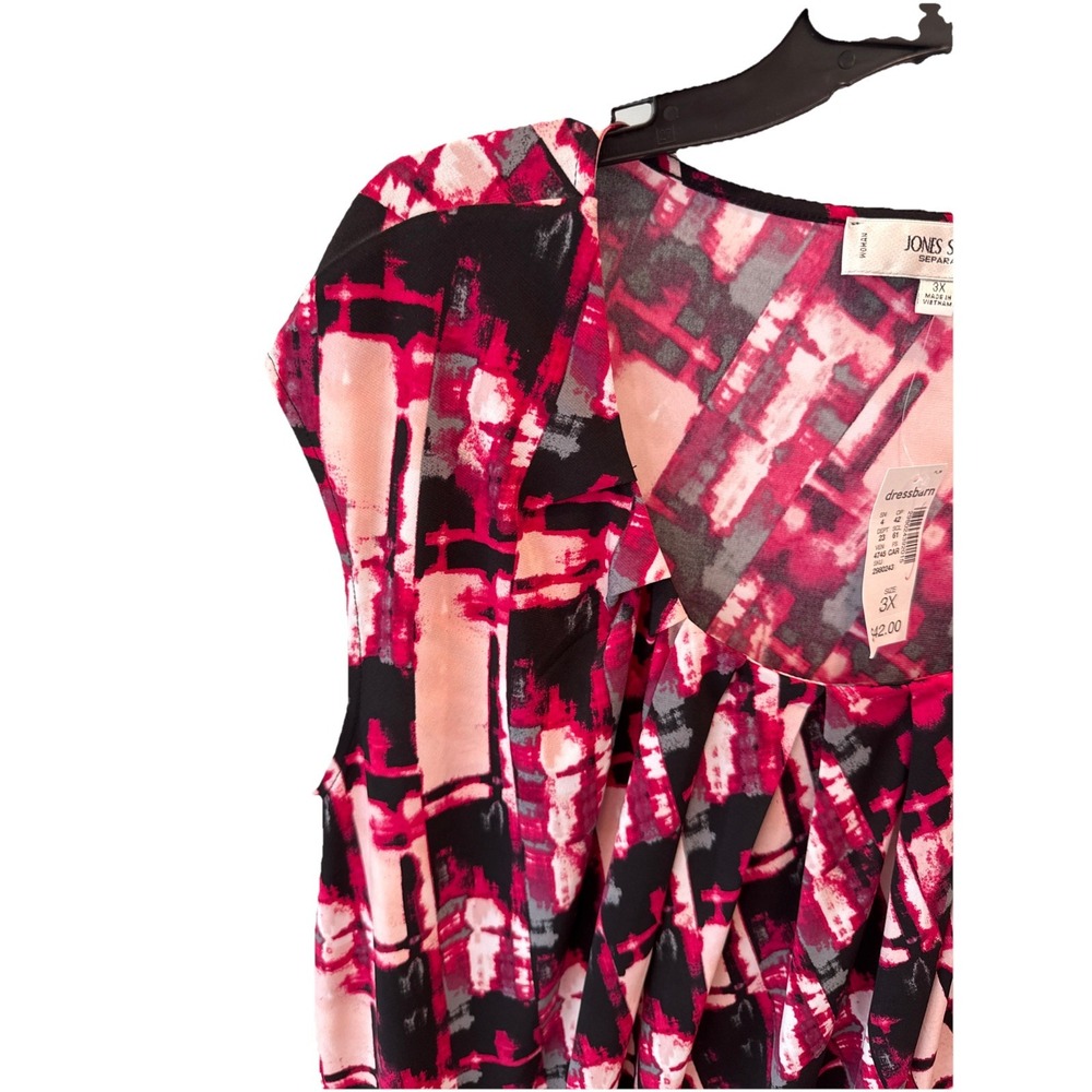 JONES STUDIO Dress Barn Womens 3X Sleeveless Geometric Abstract Feminine Top NEW - Picture 4 of 5